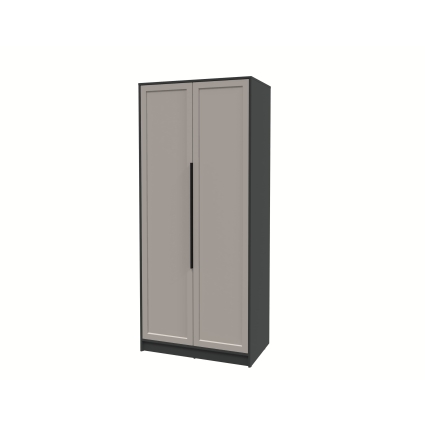 Шкаф распашной Тренд КТ-Ш2 (Антрацит ЛДСП/ Луна ЛМДФ) Ш918 В2128 Г547